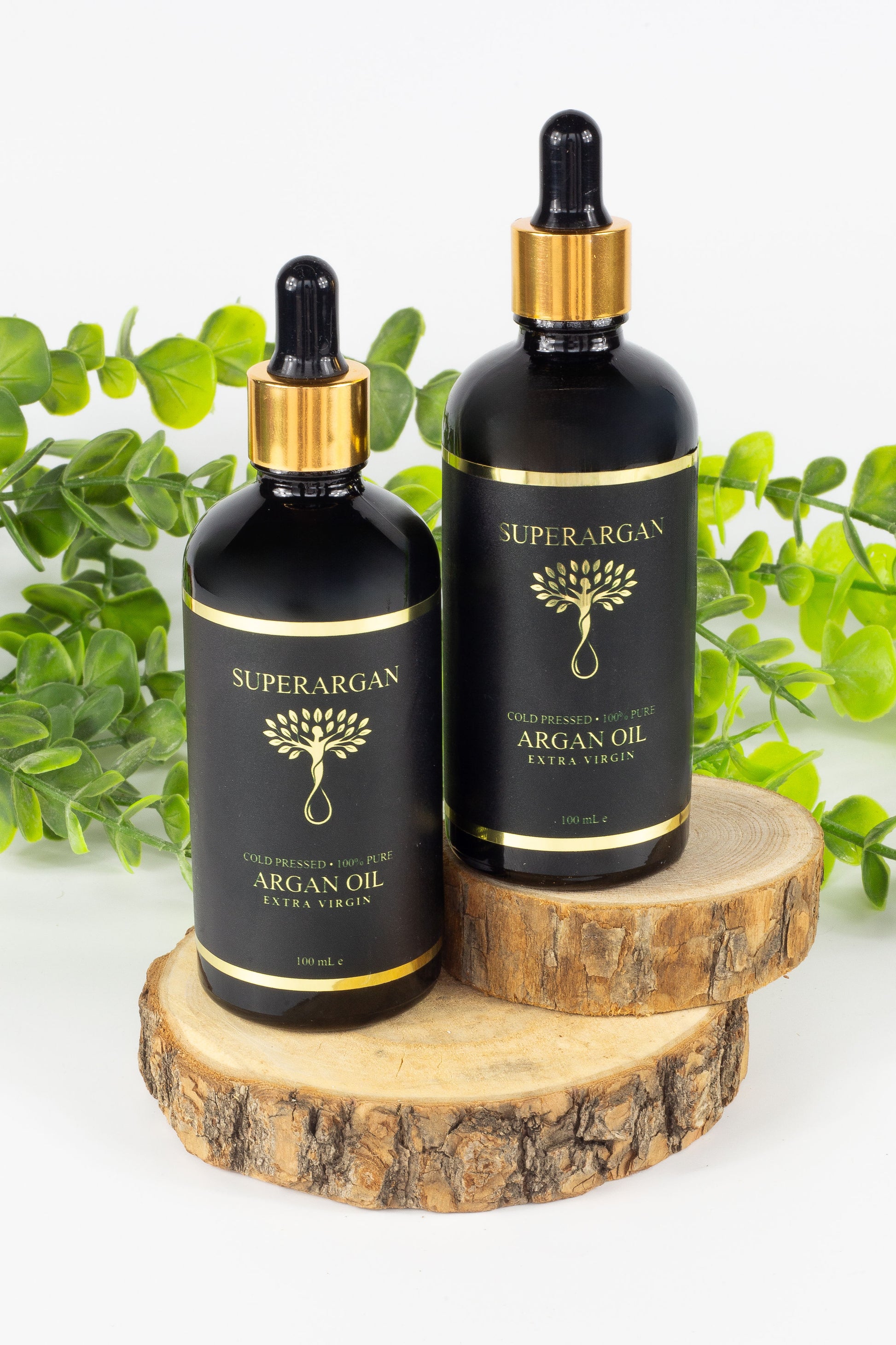 SuperArgan arganolie bundel 2x 100ml flesjes met gouden dop"
