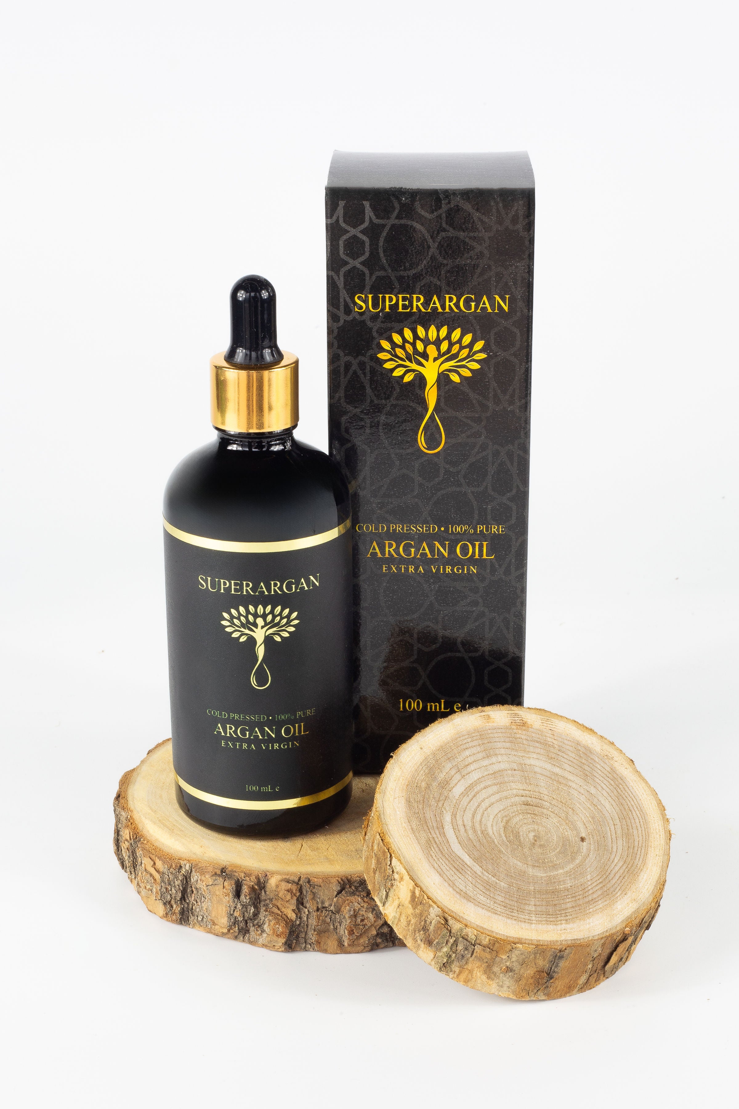 SuperArgan Premium Extra Virgin Arganolie 100ml fles met gouden dop